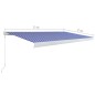 vidaXL Toldo de carrete manual azul y blanco 500x300 cm vidaXL Toldo de carrete manual azul y blanco 500x300 cm