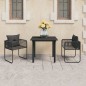 vidaXL Set de comedor de jardín de 3 piezas PVC ratán negro vidaXL Set de comedor de jardín de 3 piezas PVC ratán negro