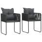 vidaXL Set de comedor de jardín de 3 piezas PVC ratán negro vidaXL Set de comedor de jardín de 3 piezas PVC ratán negro