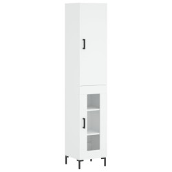 vidaXL Aparador alto madera contrachapada blanco 34,5x34x180 cm