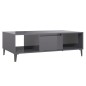 vidaXL Mesa de centro madera contrachapada gris brillo 103,5x60x35 cm vidaXL Mesa de centro madera contrachapada gris brillo 103,5x60x35 cm
