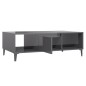 vidaXL Mesa de centro madera contrachapada gris brillo 103,5x60x35 cm vidaXL Mesa de centro madera contrachapada gris brillo 103,5x60x35 cm