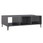 vidaXL Mesa de centro madera contrachapada gris brillo 103,5x60x35 cm vidaXL Mesa de centro madera contrachapada gris brillo 103,5x60x35 cm
