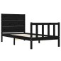 vidaXL Estructura de cama individual con cabecero madera maciza negro vidaXL Estructura de cama individual con cabecero madera maciza negro