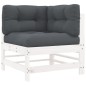 vidaXL Juego de muebles jardín 5 piezas y cojines madera maciza blanco vidaXL Juego de muebles jardín 5 piezas y cojines madera maciza blanco