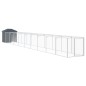 vidaXL Caseta perros con tejado acero galvanizado gris 117x1017x123 cm