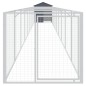 vidaXL Caseta perros con tejado acero galvanizado gris 117x1017x123 cm