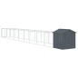 vidaXL Caseta perros con tejado acero galvanizado gris 117x1017x123 cm