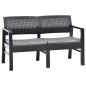 vidaXL Set de muebles jardín 3 pzas y cojines plástico gris antracita