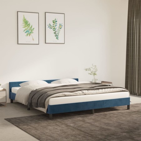 vidaXL Estructura cama con cabecero terciopelo azul oscuro 160x200 cm