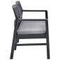 vidaXL Set de muebles jardín 3 pzas y cojines plástico gris antracita