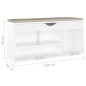 vidaXL Banco zapatero con cojín madera ingeniería blanco 104x30x49 cm vidaXL Banco zapatero con cojín madera ingeniería blanco 104x30x49 cm