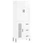 vidaXL Aparador alto madera contrachapada blanco brillo 69,5x34x180 cm vidaXL Aparador alto madera contrachapada blanco brillo 69,5x34x180 cm