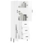 vidaXL Aparador alto madera contrachapada blanco brillo 69,5x34x180 cm vidaXL Aparador alto madera contrachapada blanco brillo 69,5x34x180 cm