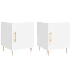 vidaXL Mesitas de noche 2 uds madera de ingeniería blanco 40x40x50 cm