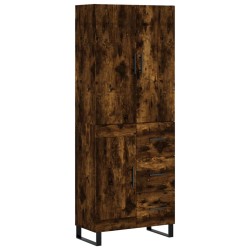 vidaXL Aparador alto madera contrachapada roble ahumado 69,5x34x180 cm
