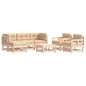 vidaXL Juego de muebles de jardín 7 piezas y cojines madera maciza vidaXL Juego de muebles de jardín 7 piezas y cojines madera maciza