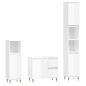 vidaXL Set muebles de baño 3 piezas madera contrachapada blanco brillo
