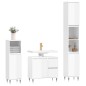 vidaXL Set muebles de baño 3 piezas madera contrachapada blanco brillo