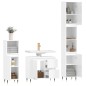 vidaXL Set muebles de baño 3 piezas madera contrachapada blanco brillo
