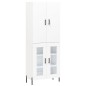 vidaXL Aparador alto madera contrachapada blanco 69,5x34x180 cm
