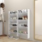 vidaXL Zapateros de pared 4 uds contrachapada blanco brillo 60x18x60cm
