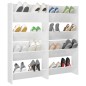 vidaXL Zapateros de pared 4 uds contrachapada blanco brillo 60x18x60cm
