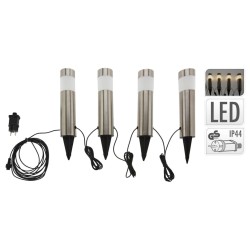 ProGarden Lámparas LED de jardín 4 unidades 6,3x37,5 cm