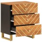 vidaXL Mesita de noche madera maciza mango marrón y negro 50x33x60 c vidaXL Mesita de noche madera maciza mango marrón y negro 50x33x60 c