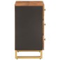 vidaXL Mesita de noche madera maciza mango marrón y negro 50x33x60 c vidaXL Mesita de noche madera maciza mango marrón y negro 50x33x60 c