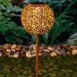 Hi Lámpara LED solar de jardín forma esférica metal marrón 18 cm Hi Lámpara LED solar de jardín forma esférica metal marrón 18 cm