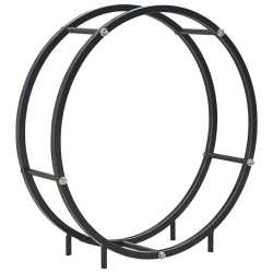 vidaXL Leñero de acero negro 70x20x70 cm