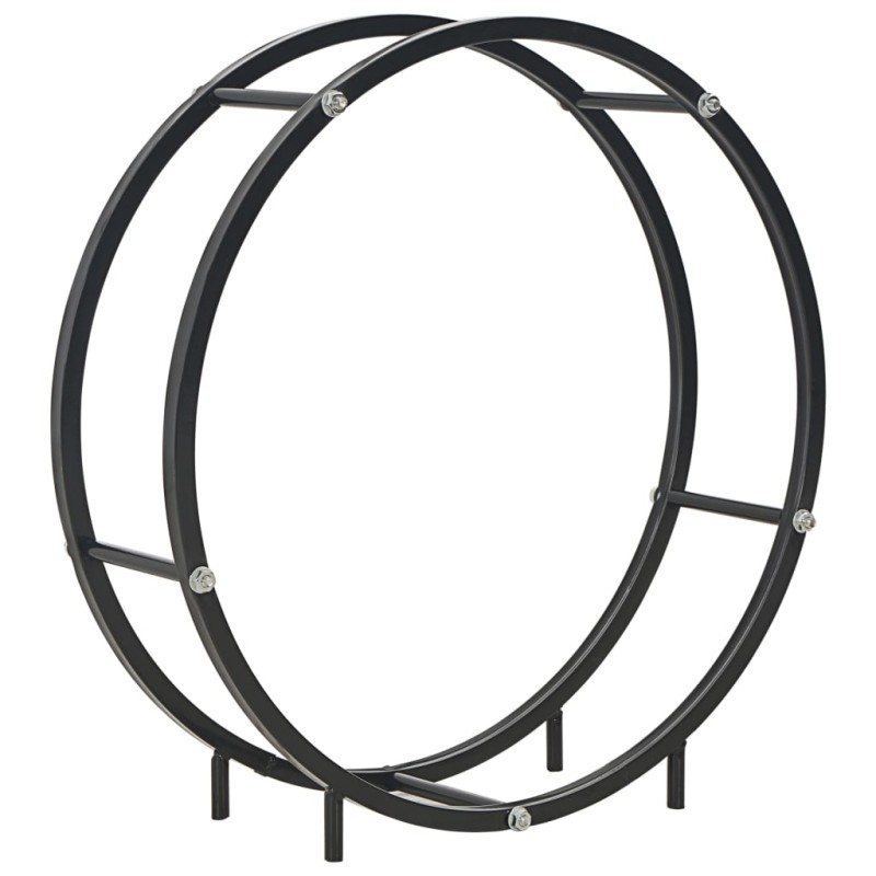 vidaXL Leñero de acero negro 70x20x70 cm