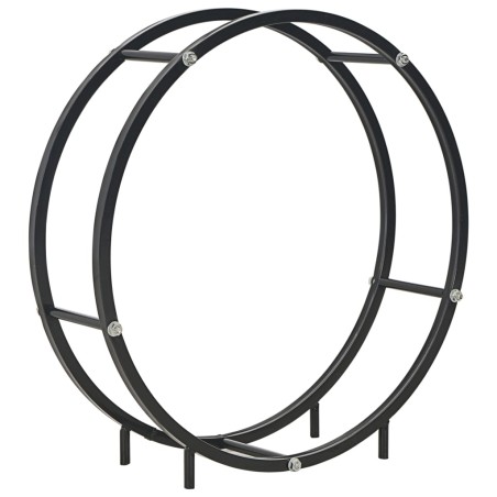 vidaXL Leñero de acero negro 70x20x70 cm