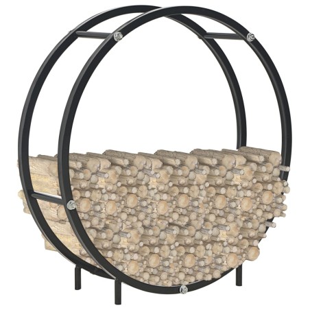 vidaXL Leñero de acero negro 70x20x70 cm