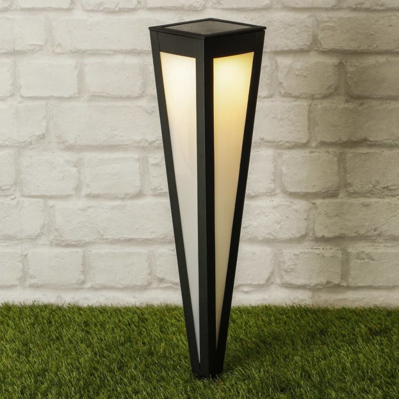 Hi Lámpara solar LED de jardín con estaca negra 58 cm Hi Lámpara solar LED de jardín con estaca negra 58 cm