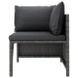 vidaXL Set de muebles de jardín 3 pzas y cojines ratán sintético gris vidaXL Set de muebles de jardín 3 pzas y cojines ratán sintético gris