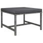 vidaXL Set de muebles de jardín 3 pzas y cojines ratán sintético gris vidaXL Set de muebles de jardín 3 pzas y cojines ratán sintético gris
