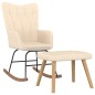 vidaXL Silla mecedora con reposapiés tela color crema vidaXL Silla mecedora con reposapiés tela color crema