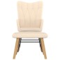vidaXL Silla mecedora con reposapiés tela color crema vidaXL Silla mecedora con reposapiés tela color crema