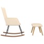 vidaXL Silla mecedora con reposapiés tela color crema vidaXL Silla mecedora con reposapiés tela color crema