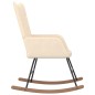 vidaXL Silla mecedora con reposapiés tela color crema vidaXL Silla mecedora con reposapiés tela color crema
