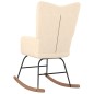 vidaXL Silla mecedora con reposapiés tela color crema vidaXL Silla mecedora con reposapiés tela color crema