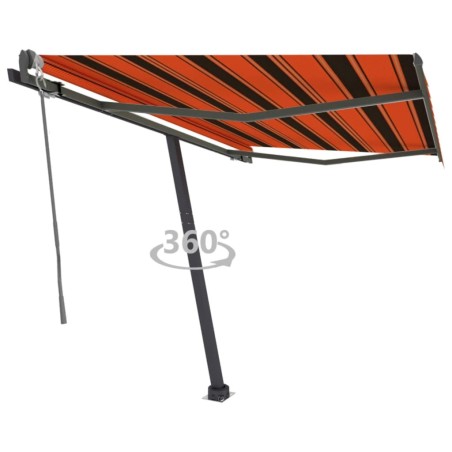 vidaXL Toldo de pie automático naranja y marrón 350x250 cm