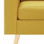 vidaXL Sofá de 3 plazas con reposapiés de tela amarillo vidaXL Sofá de 3 plazas con reposapiés de tela amarillo