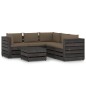 vidaXL Muebles de jardín 6 piezas con cojines madera impregnada gris vidaXL Muebles de jardín 6 piezas con cojines madera impregnada gris