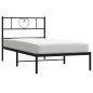 vidaXL Estructura de cama con cabecero metal negro 90x190 cm vidaXL Estructura de cama con cabecero metal negro 90x190 cm