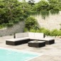 vidaXL Set muebles de jardín 6 piezas y cojines ratán sintético negro vidaXL Set muebles de jardín 6 piezas y cojines ratán sintético negro