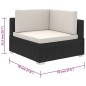 vidaXL Set muebles de jardín 6 piezas y cojines ratán sintético negro vidaXL Set muebles de jardín 6 piezas y cojines ratán sintético negro