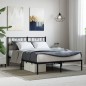 vidaXL Estructura de cama con cabecero metal negro 135x190 cm vidaXL Estructura de cama con cabecero metal negro 135x190 cm